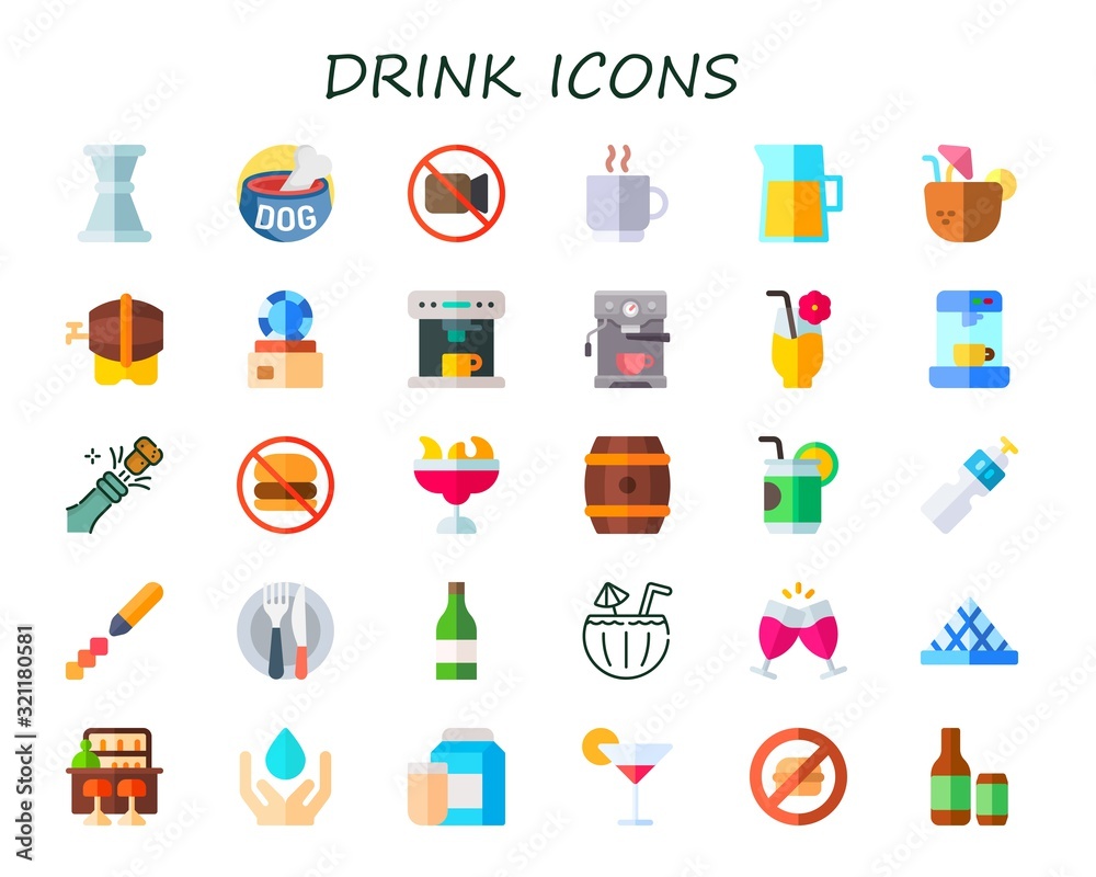Modern Simple Set of drink Vector flat Icons Modern Simple Set of drink Vector flat Icons