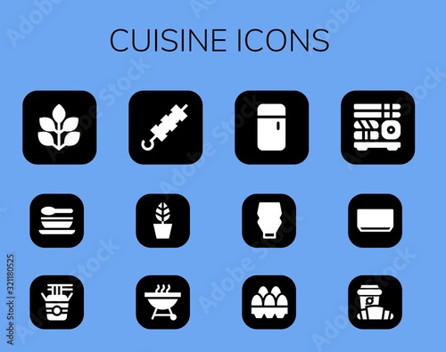 Modern Simple Set of cuisine Vector filled Icons