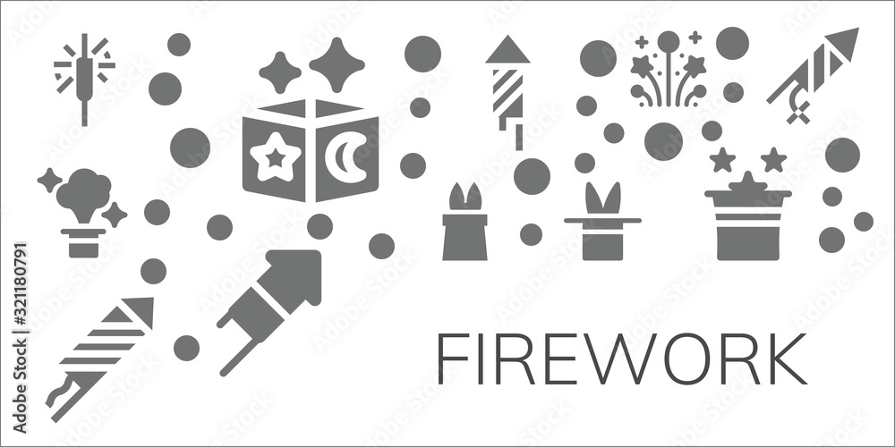 Fototapeta premium firework icon set