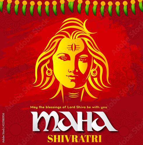 Maha Shivratri, a Hindu festival celebrated of Shiva Lord. Vector illustration