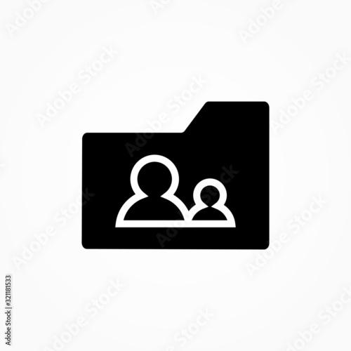 user group folder outline icon design vector illustration