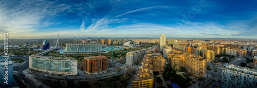 Valencia early panorama in Spain