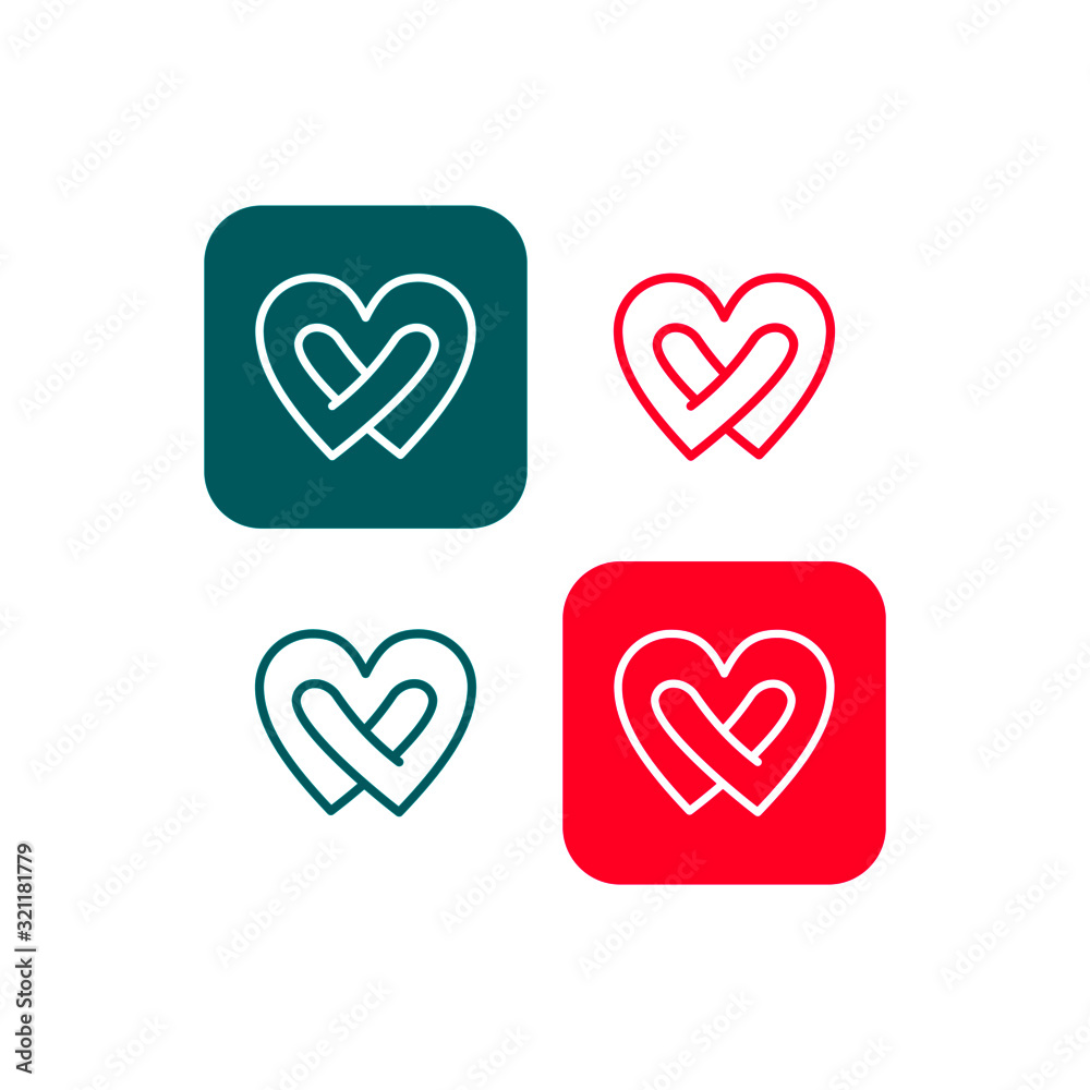   heart logo love symbol design hugging 