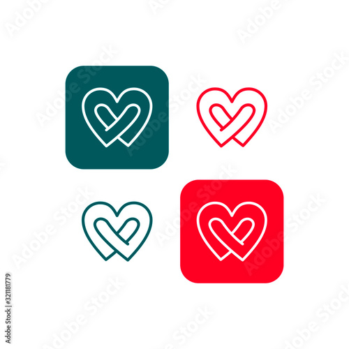   heart logo love symbol design hugging 