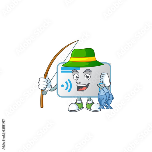 A mascot design of Fishing NFC card with 3 fishes