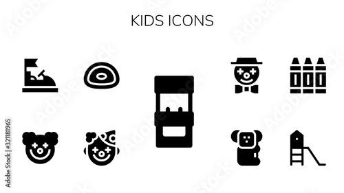 Modern Simple Set of kids Vector filled Icons