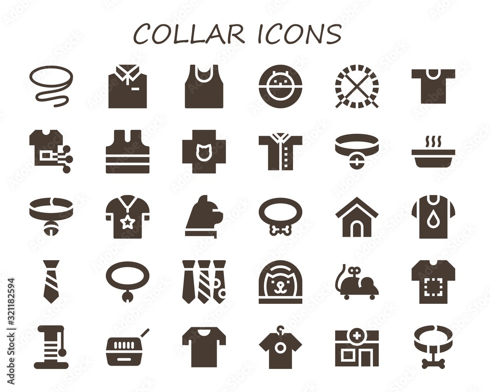 collar icon set