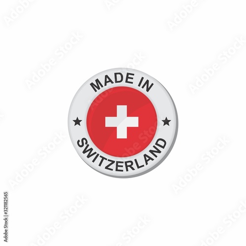 Circle National flag Made in - Switzerland