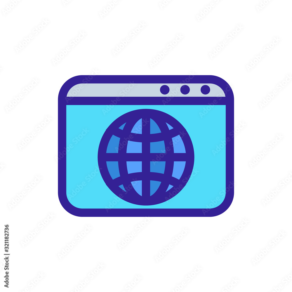Browser internet icon vector. Thin line sign. Isolated contour symbol illustration Browser internet icon vector. Thin line sign. Isolated contour symbol illustration