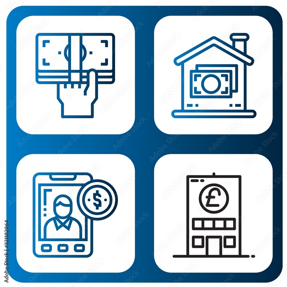 Set of cash icons Set of cash icons