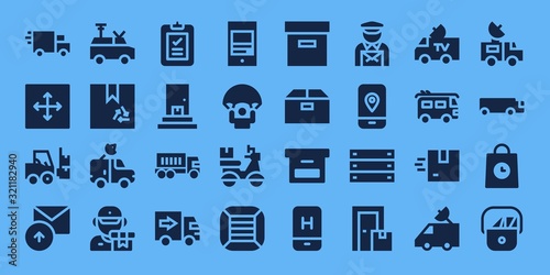 Modern Simple Set of deliver Vector filled Icons