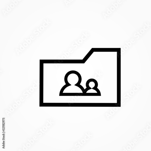 user group folder outline icon design vector illustration
