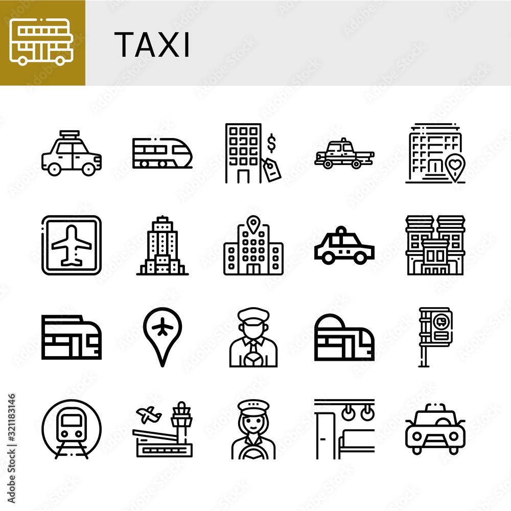 taxi icon set
