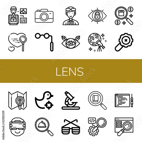 Set of lens icons