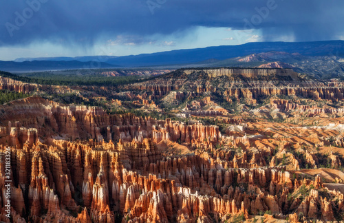 A storm moves in over Bryce Canyon National Park in Utah