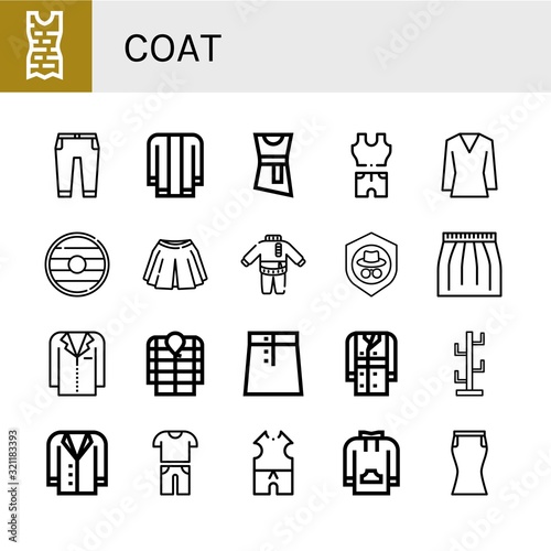 coat simple icons set