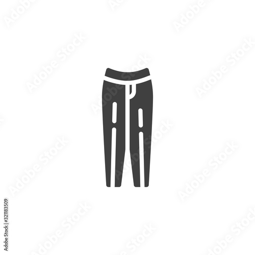 Female pants vector icon. filled flat sign for mobile concept and web design. Womens leggings glyph icon. Symbol, logo illustration. Vector graphics