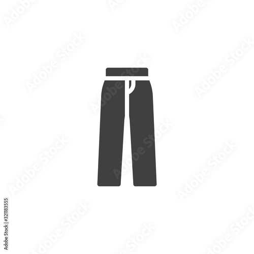 Women's pants vector icon. filled flat sign for mobile concept and web design. Female Trousers glyph icon. Symbol, logo illustration. Vector graphics