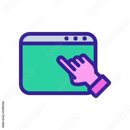 Browser hand icon vector. Thin line sign. Isolated contour symbol illustration