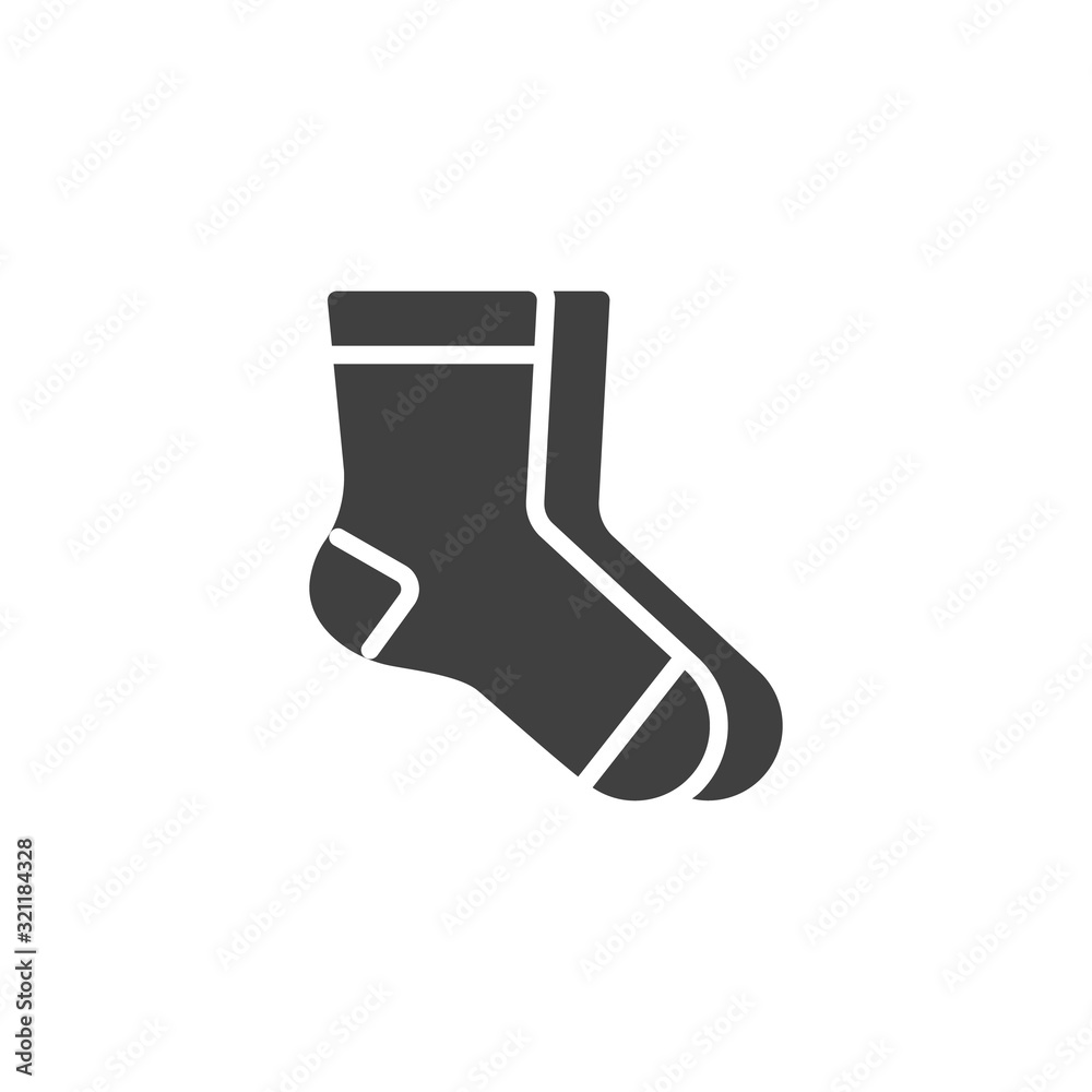 Pair of socks vector icon. filled flat sign for mobile concept and web design. Classic socks glyph icon. Symbol, logo illustration. Vector graphics Pair of socks vector icon. filled flat sign for mobile concept and web design. Classic socks glyph icon. Symbol, logo illustration. Vector graphics
