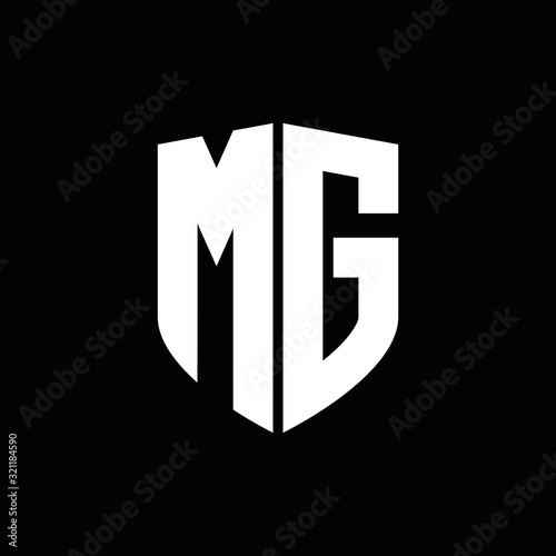 MG logo monogram with shield shape design template