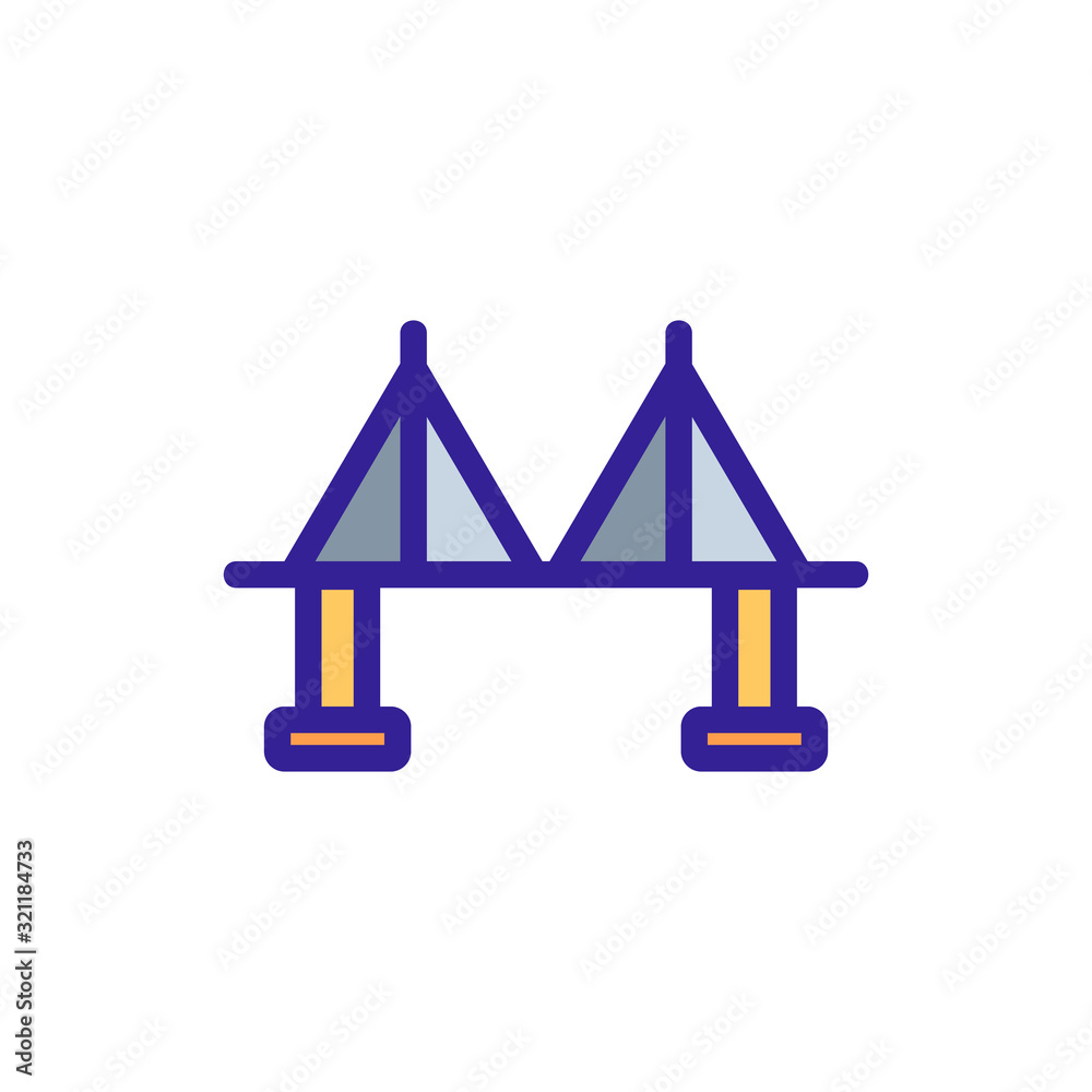 Bridge icon vector. Thin line sign. Isolated contour symbol illustration Bridge icon vector. Thin line sign. Isolated contour symbol illustration