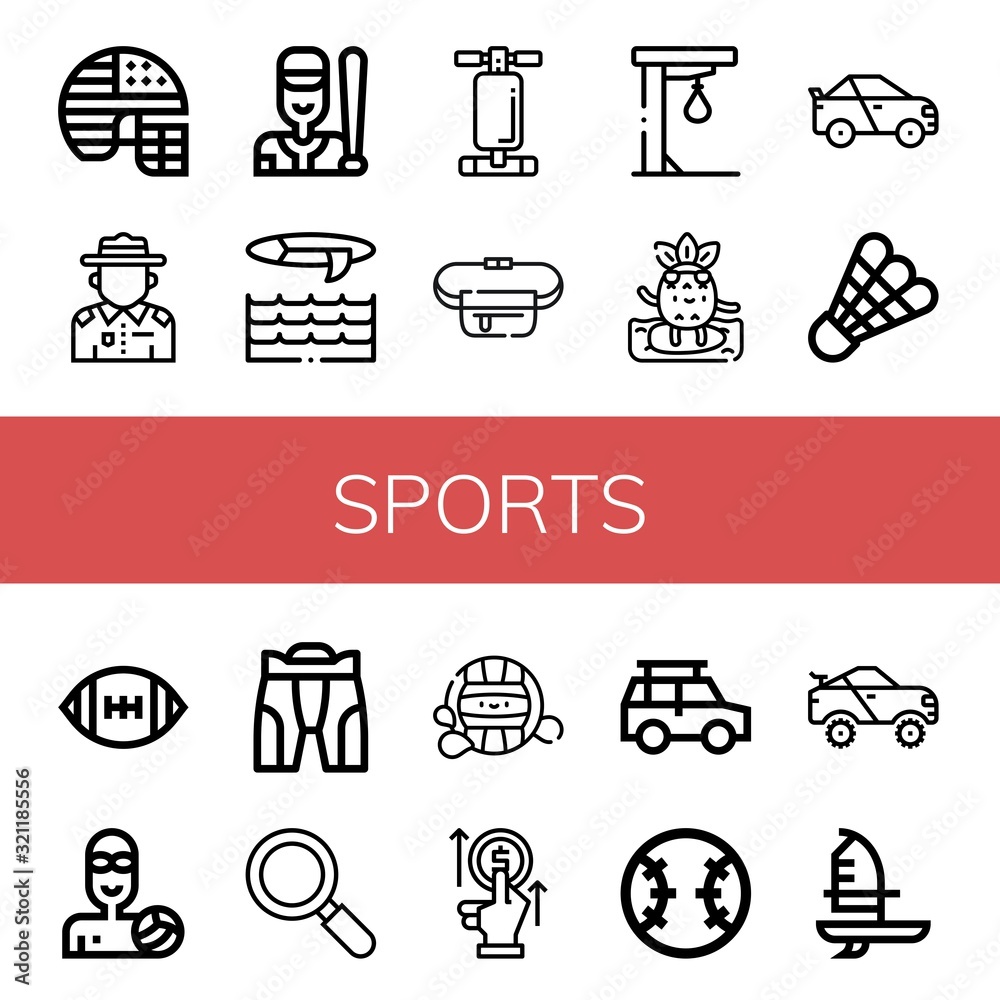 sports simple icons set