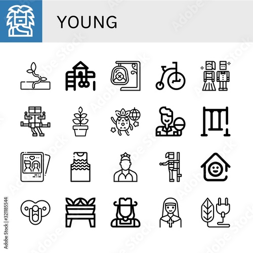 young simple icons set