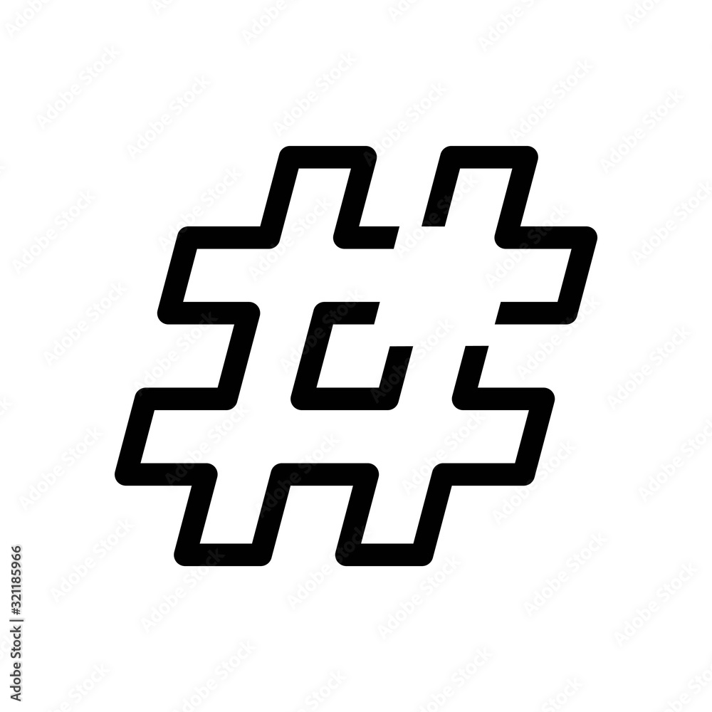 Fototapeta premium Hashtag symbol logo icon design template elements
