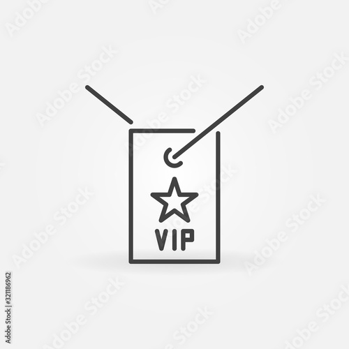 VIP neck card vector outline icon or sign in thin line style © tentacula