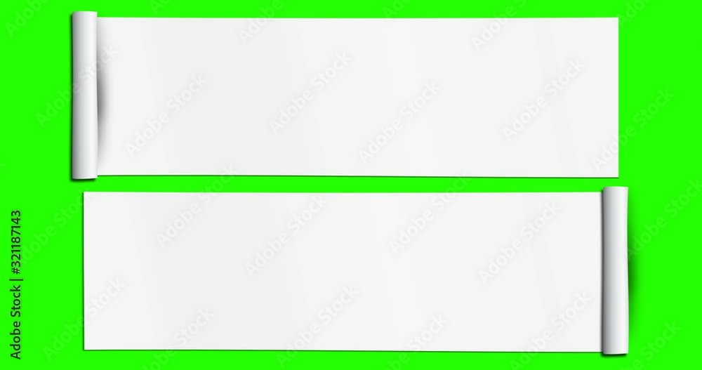 multi white paper unrolled with multieffects unrolled on the chroma key green screen
