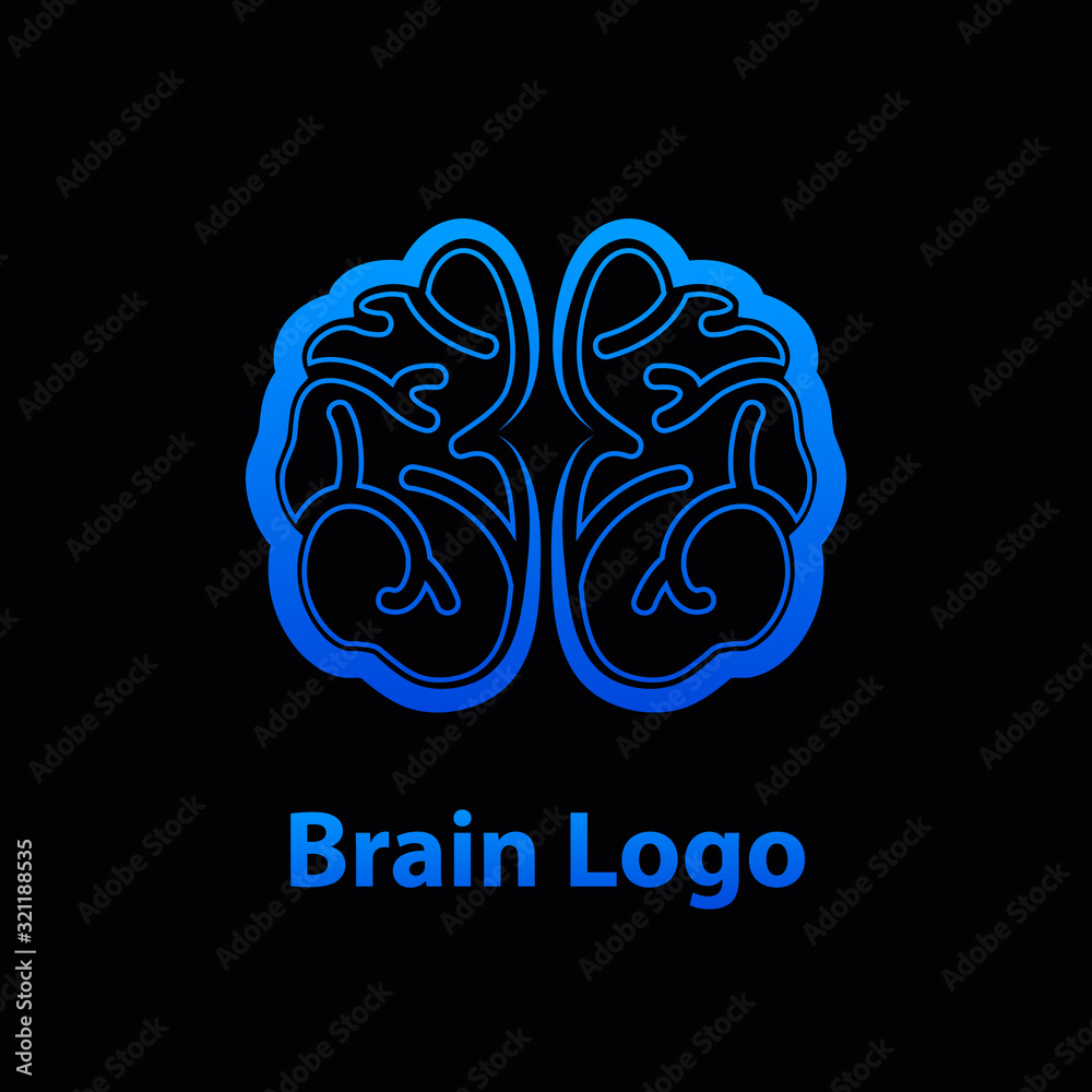 Digital brain logo design template. smart brain. Isolated, sign.