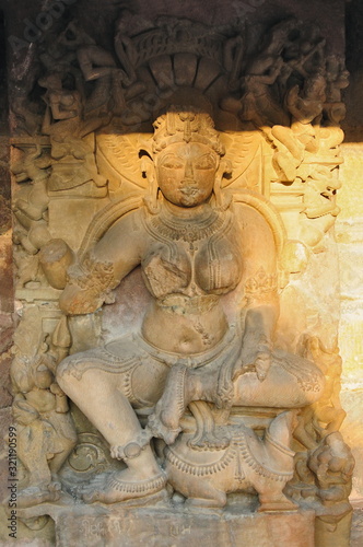 Sculpture of Yogini, Chausath Yogini mandir, Khajuraho, Madhya Pradesh India © RealityImages