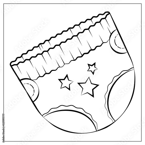 Vector diaper flat icon. Single high quality outline symbol of napkin for web design or mobile app.