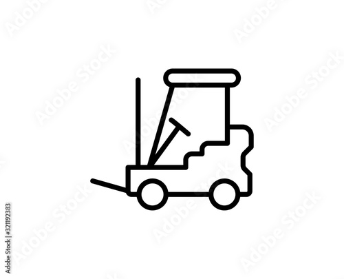 Forklift line icon