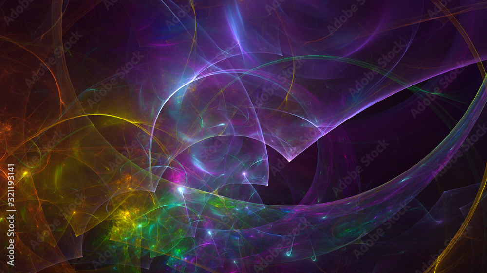 Fototapeta premium Fractal 3D rendering abstract and shiny background