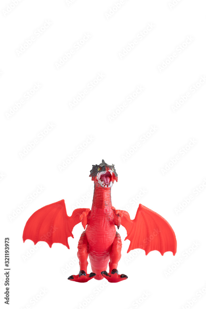 Red Dragon on white background front view (With Work paths) Red Dragon on white background front view (With Work paths)