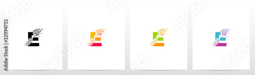 Eroded Particle On Letter Logo Design E