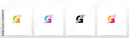 Eroded Particle On Letter Logo Design G