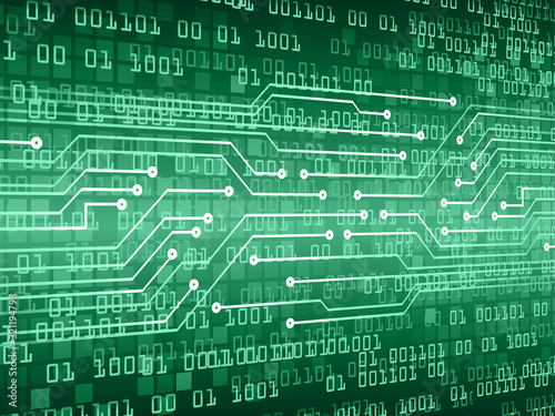 green cyber circuit future technology concept background