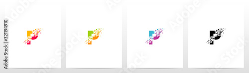 Eroded Particle On Letter Logo Design P