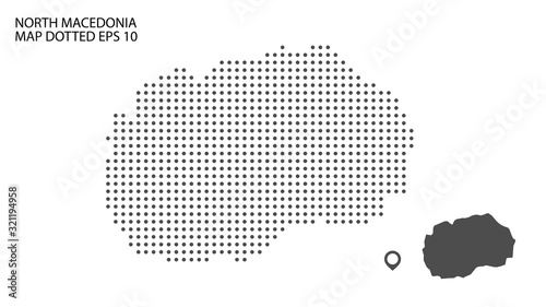 North macedonia map dotted on white background vector isolated