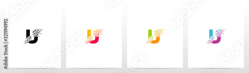 Eroded Particle On Letter Logo Design U