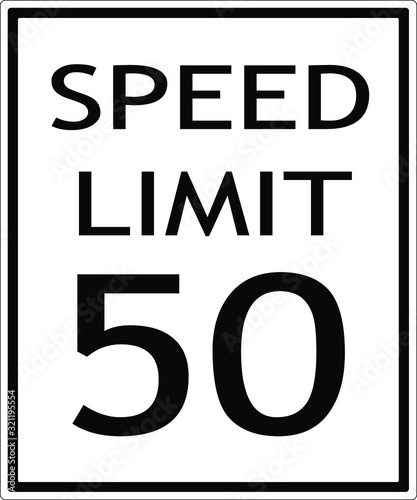 road sign speed limit 50