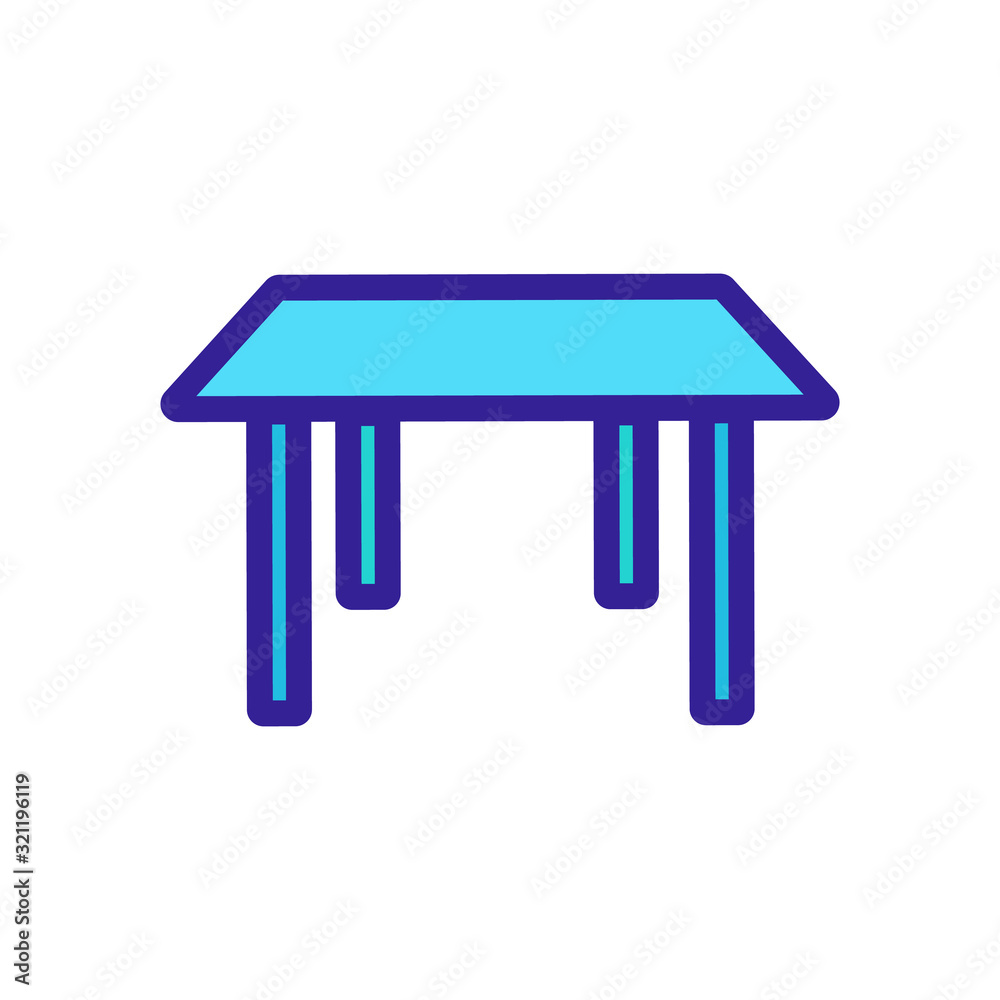 table icon vector. Thin line sign. Isolated contour symbol illustration