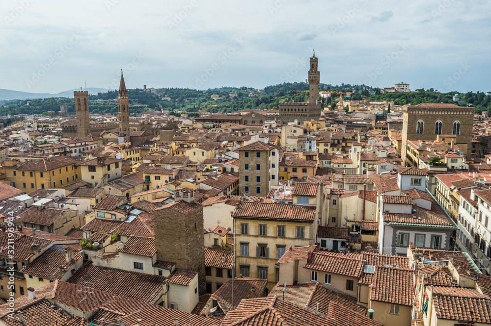 Florence cityscape at a bright sunny day.