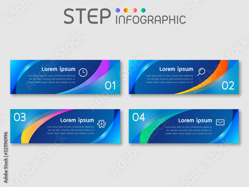 Geometric square shape elements with steps,options,processes or workflow.Business data visualization. Creative banner infographic template for presentation,vector illustration.