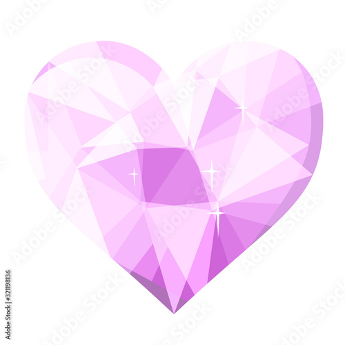 Geometrical polygonal heart. Vector illustration.