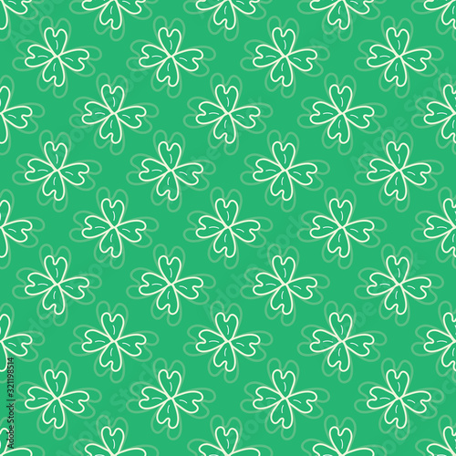 Four -leaf clover seamless vector pattern background.