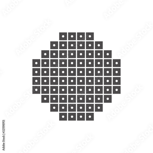 Atomic reactor cap where graphite rods are located icon in flat style.Vector illustration.